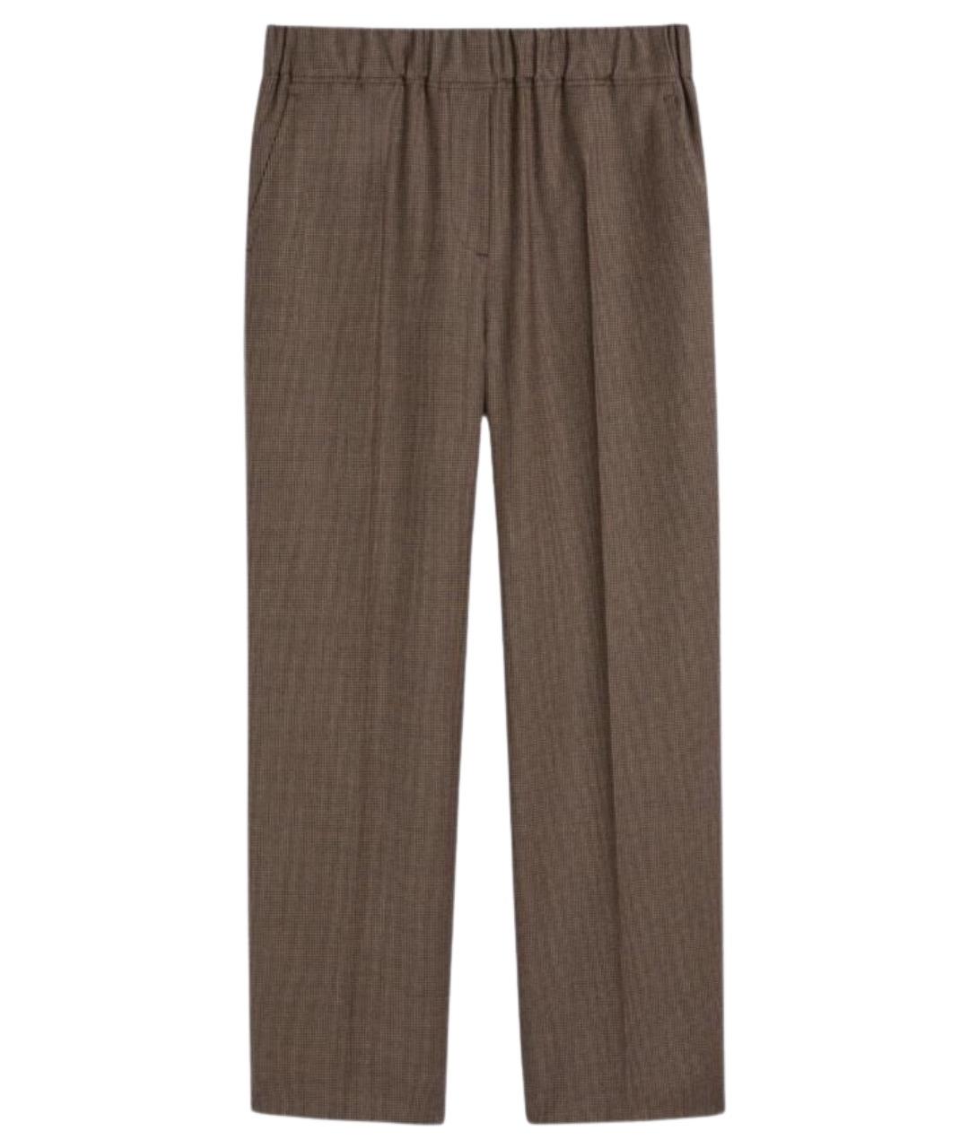 WEEKEND MAX MARA Коричневые шерстяные прямые брюки, фото 1