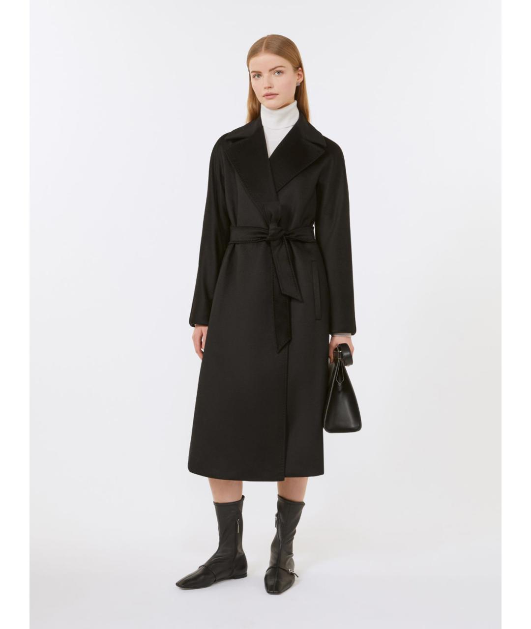 MAX MARA STUDIO Черное кашемировое пальто, фото 2