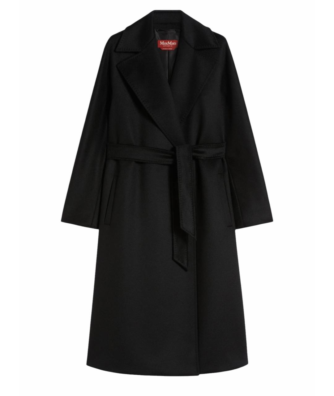 MAX MARA STUDIO Черное кашемировое пальто, фото 1