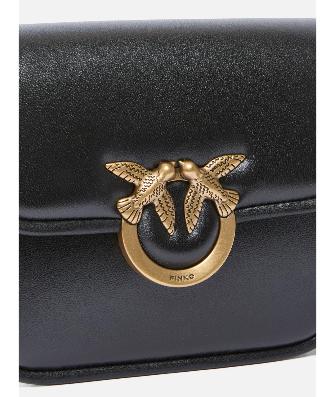 PINKO Черная кожаная сумка через плечо, фото 2