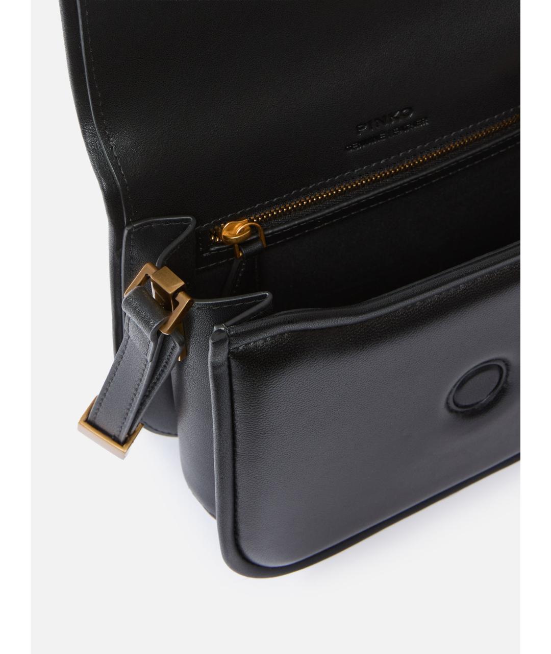 PINKO Черная кожаная сумка через плечо, фото 4