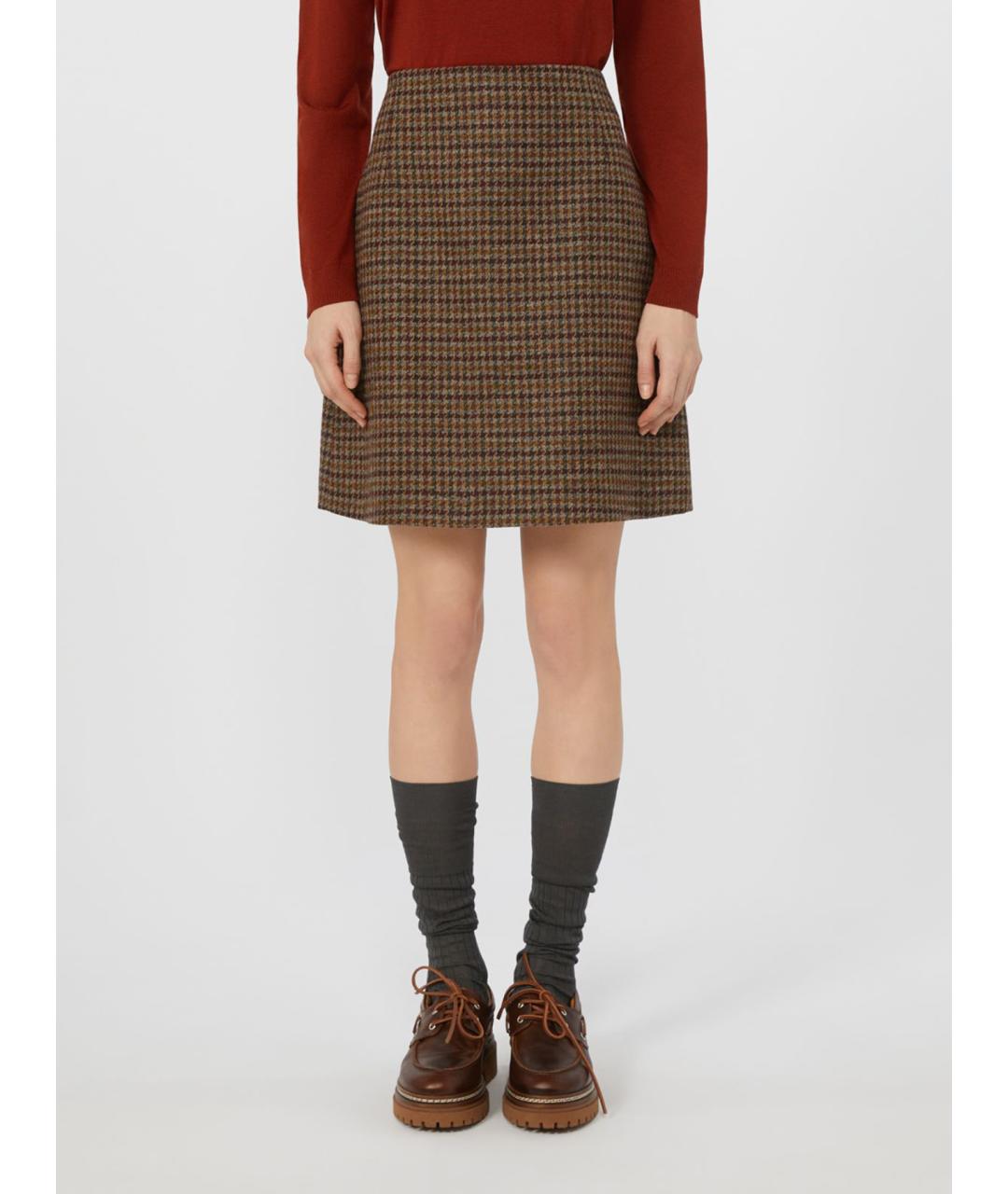 WEEKEND MAX MARA Коричневая шерстяная юбка мини, фото 4