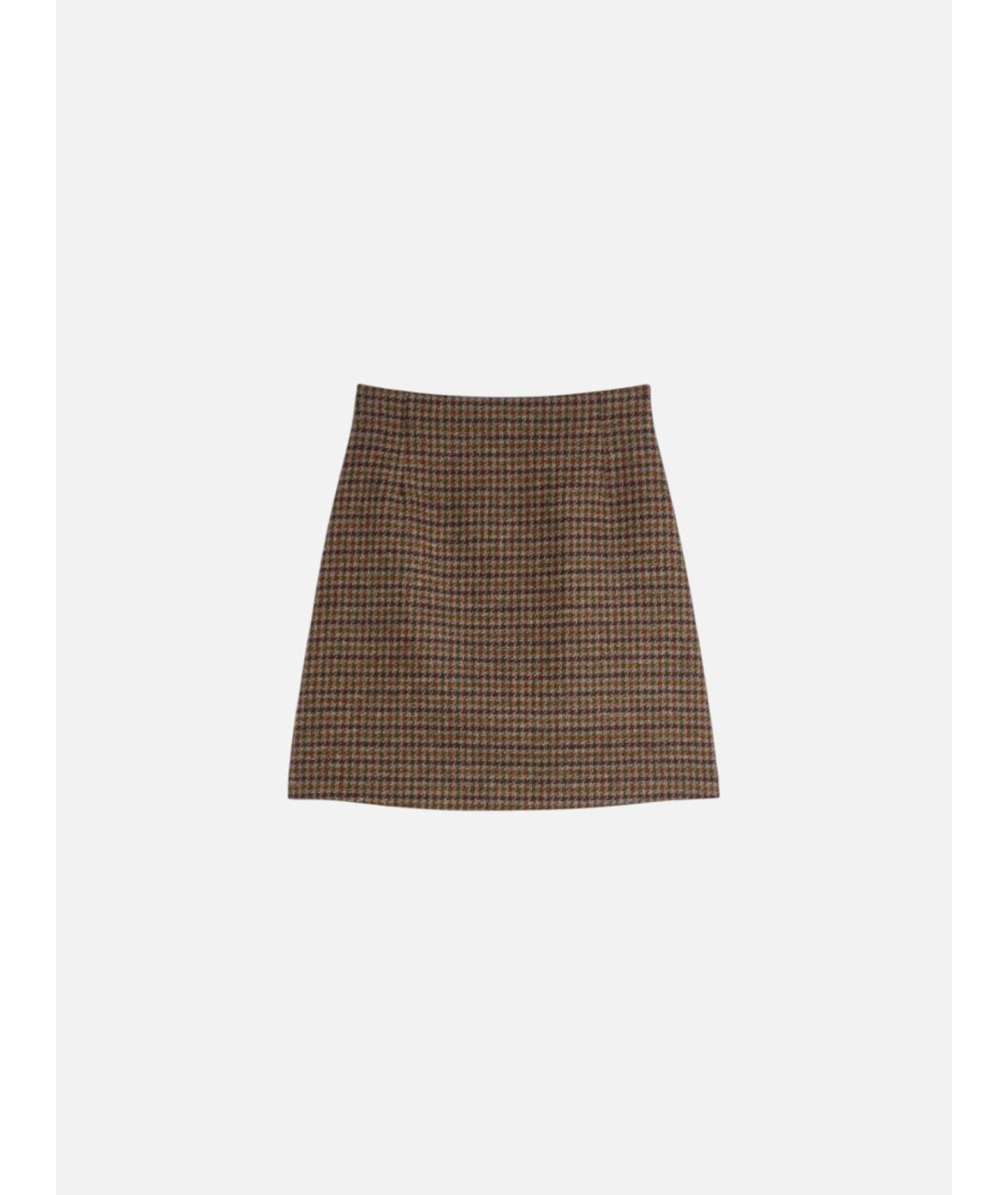 WEEKEND MAX MARA Коричневая шерстяная юбка миди, фото 5