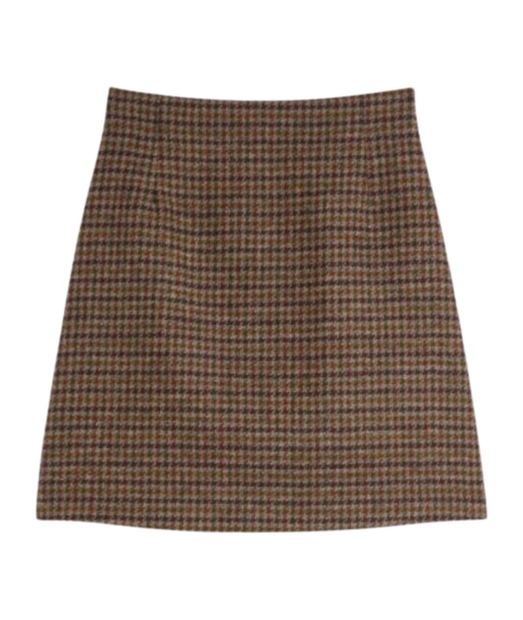 WEEKEND MAX MARA Коричневая шерстяная юбка миди, фото 1