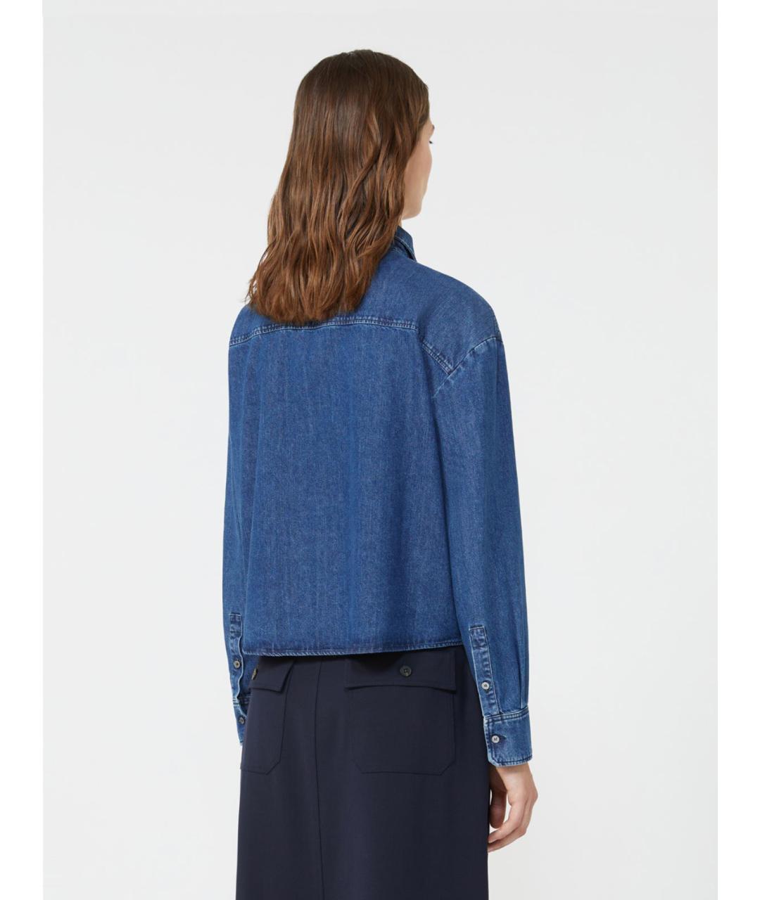 WEEKEND MAX MARA Синяя хлопковая рубашка, фото 3