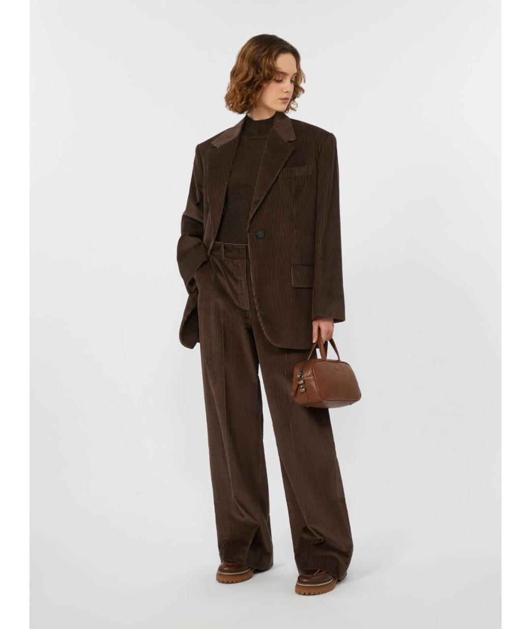 WEEKEND MAX MARA Коричневый хлопковый жакет/пиджак, фото 2