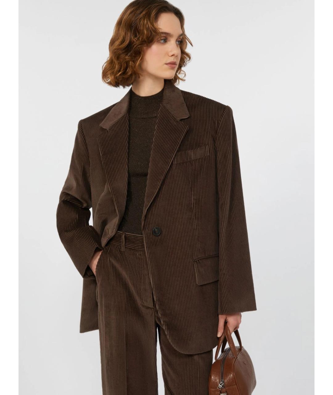 WEEKEND MAX MARA Коричневый хлопковый жакет/пиджак, фото 5