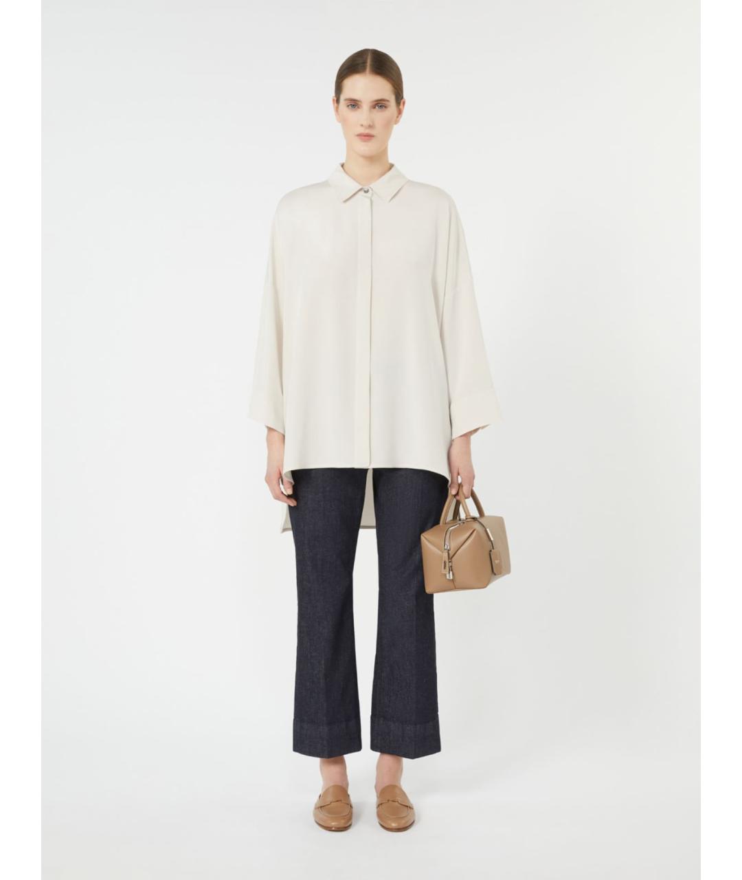 'S MAX MARA Белая шелковая рубашка, фото 2