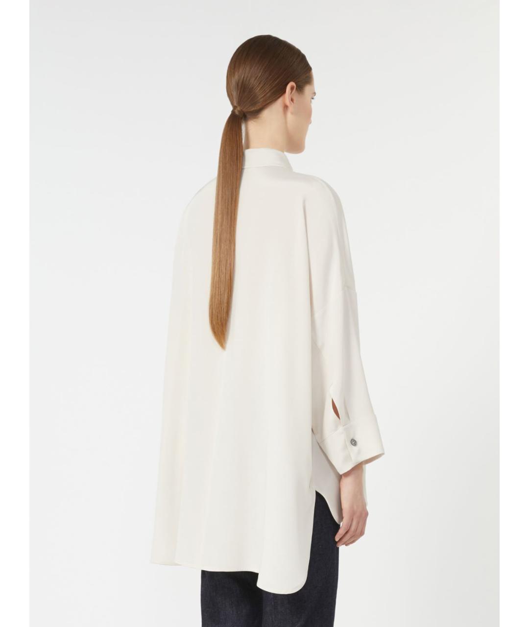 'S MAX MARA Белая шелковая рубашка, фото 3