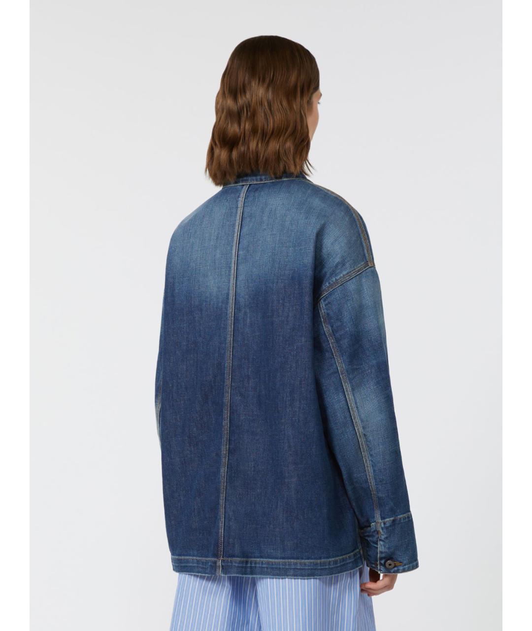 WEEKEND MAX MARA Синяя хлопковая куртка, фото 3