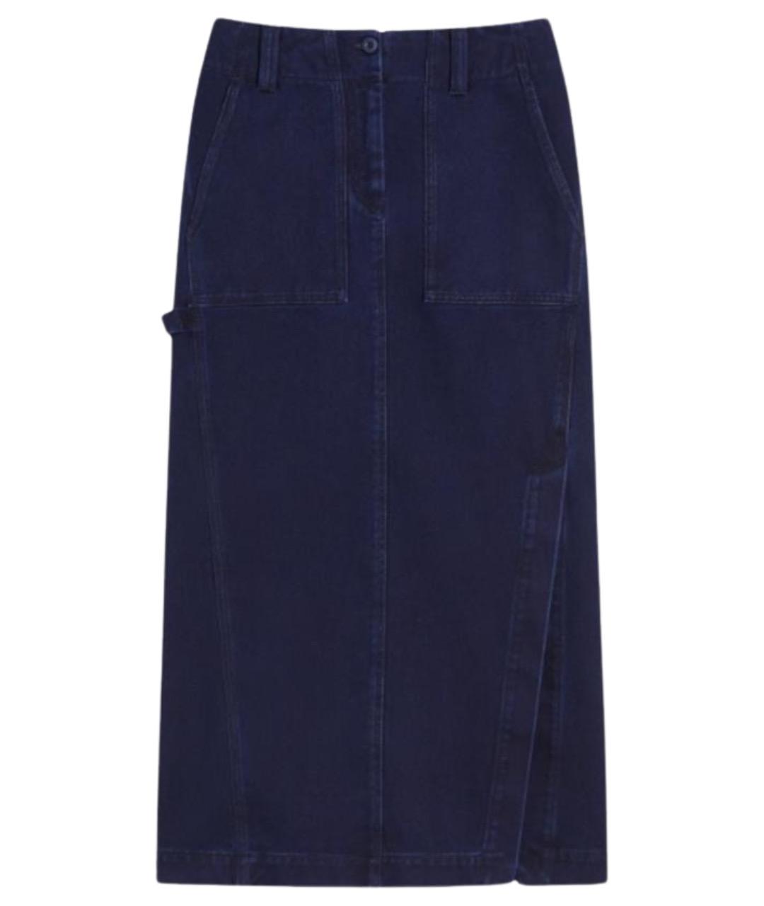 WEEKEND MAX MARA Синяя хлопковая юбка макси, фото 1
