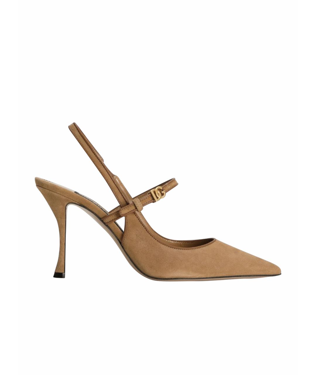 DOLCE&GABBANA Бежевые замшевые туфли, фото 1