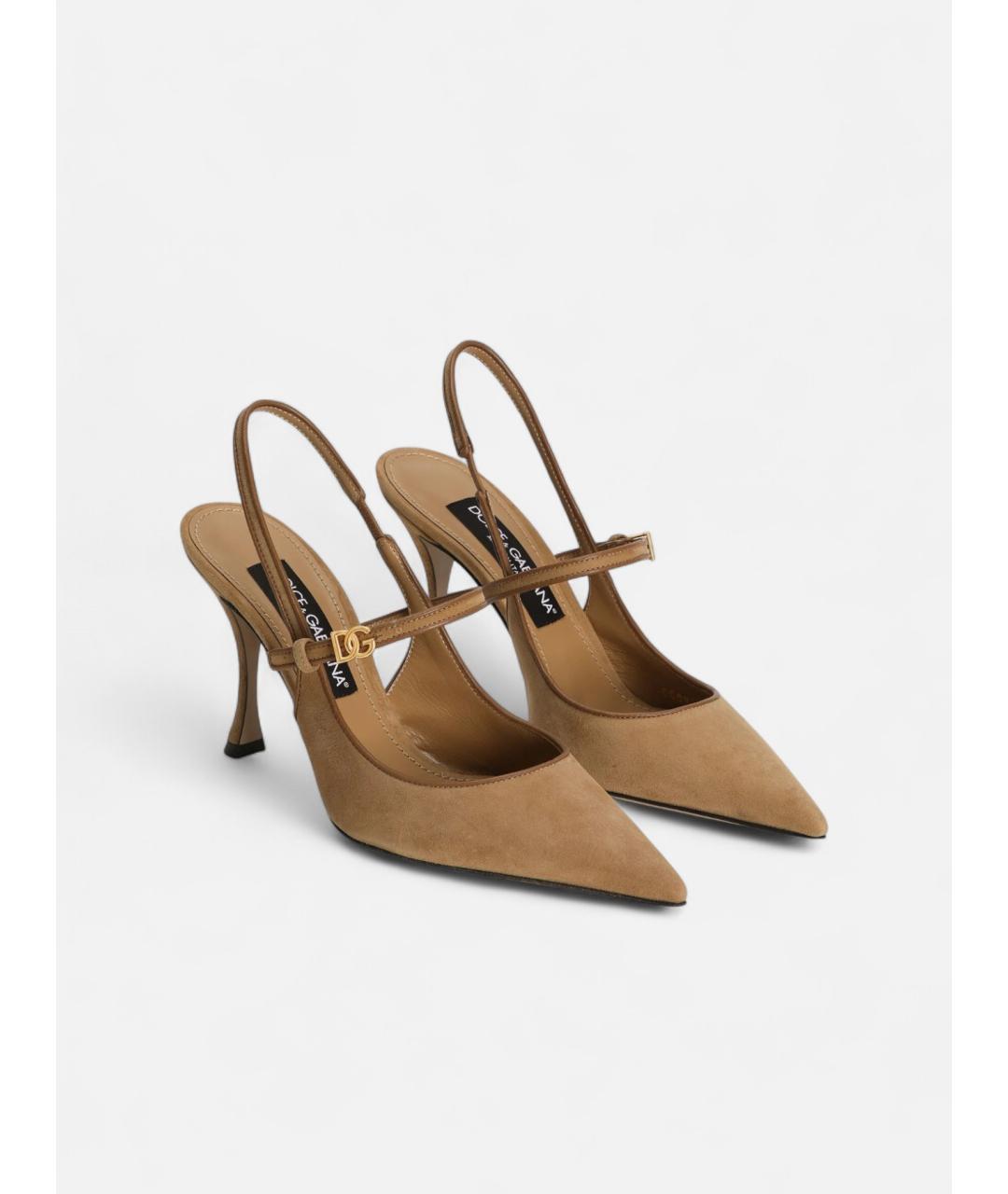 DOLCE&GABBANA Бежевые замшевые туфли, фото 2