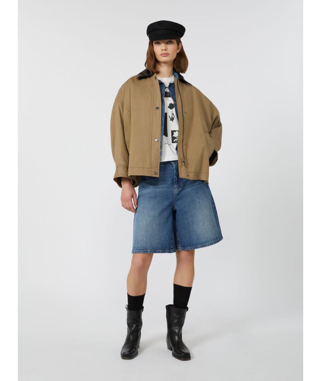 WEEKEND MAX MARA Бежевая хлопковая куртка, фото 2