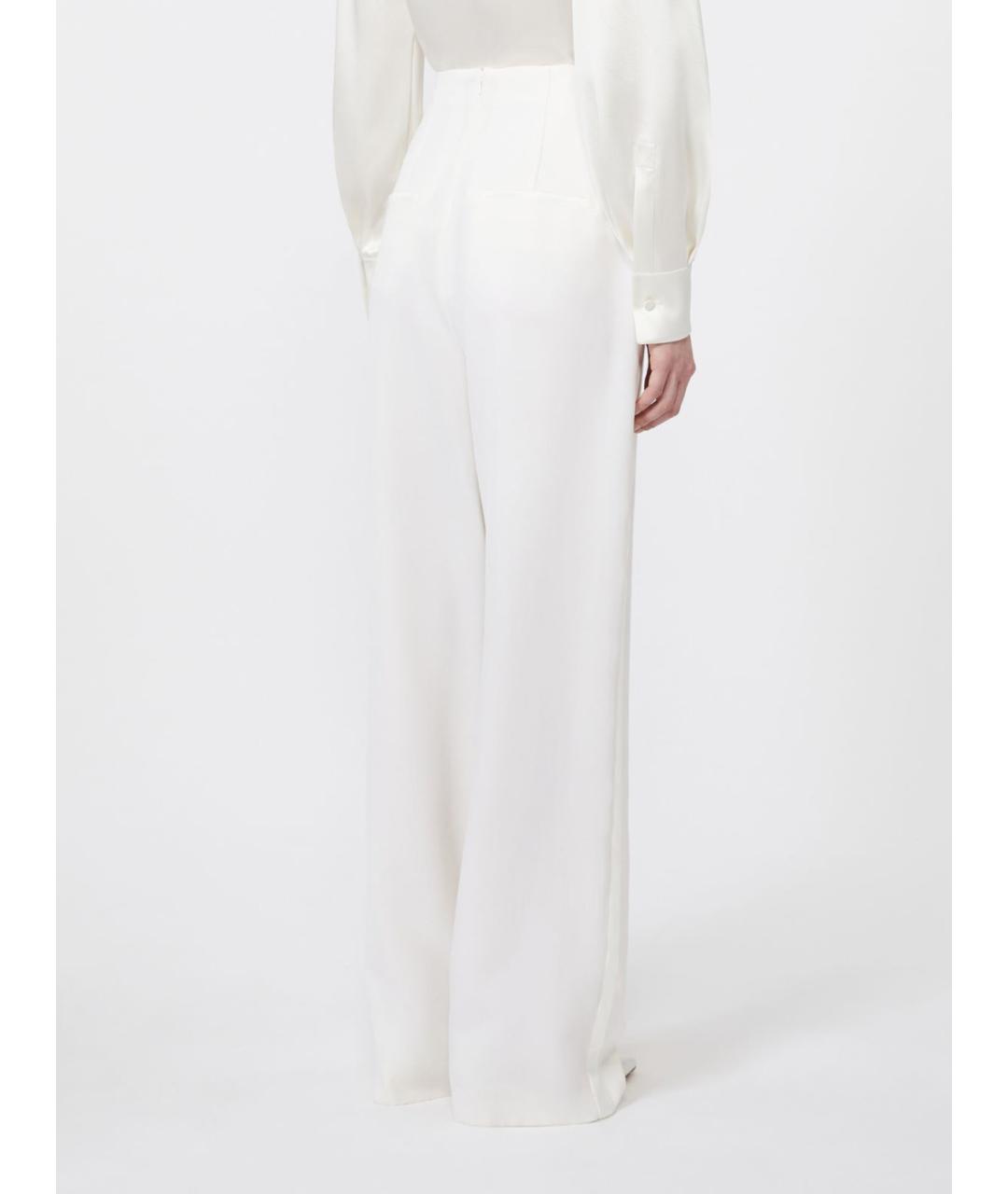 MAX MARA Белые шерстяные брюки широкие, фото 3