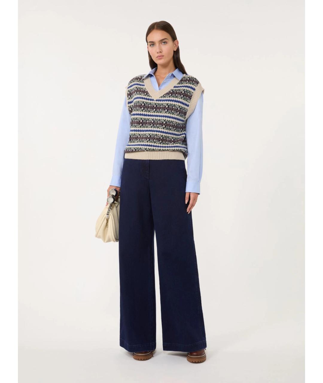 WEEKEND MAX MARA Голубая хлопковая рубашка, фото 5