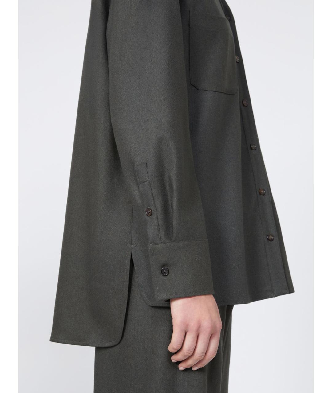 'S MAX MARA Антрацитовая шерстяная рубашка, фото 5
