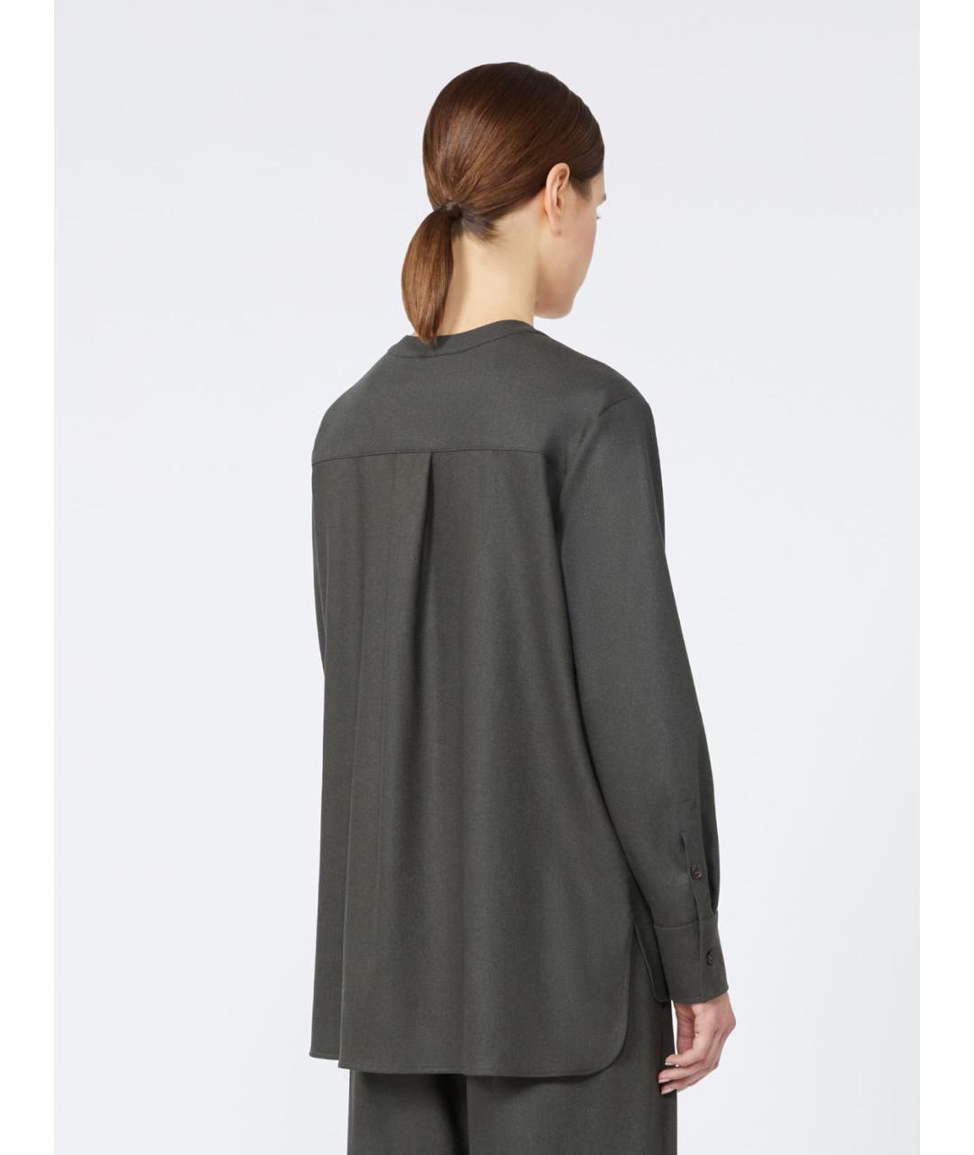 'S MAX MARA Антрацитовая шерстяная рубашка, фото 4