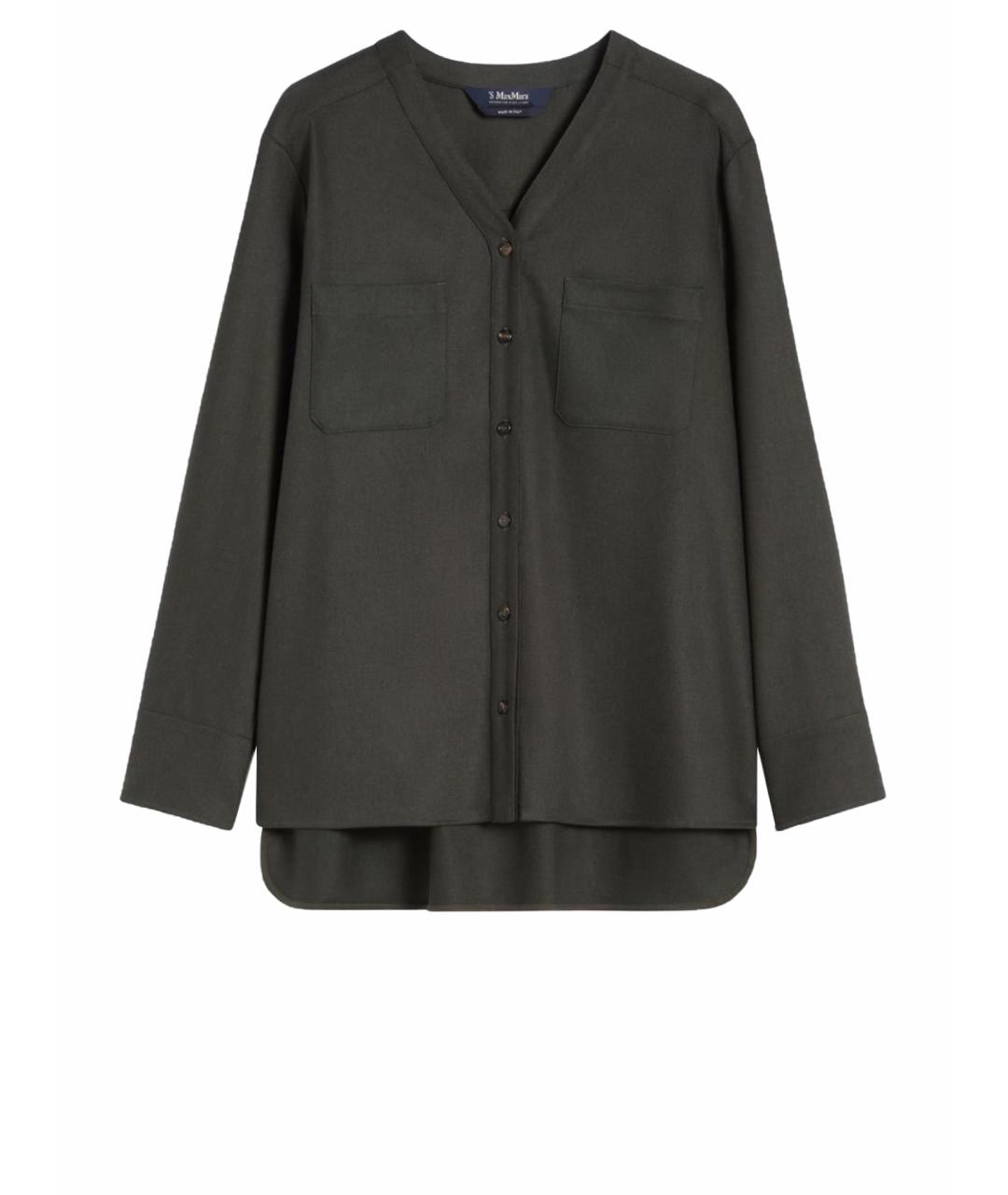 'S MAX MARA Антрацитовая шерстяная рубашка, фото 1