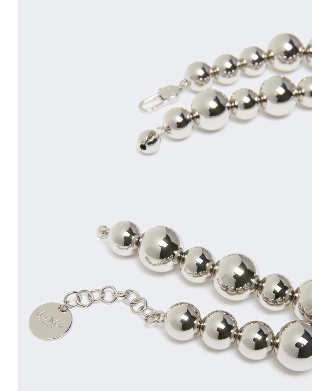 MAX MARA STUDIO Серебряное металлическое колье, фото 4