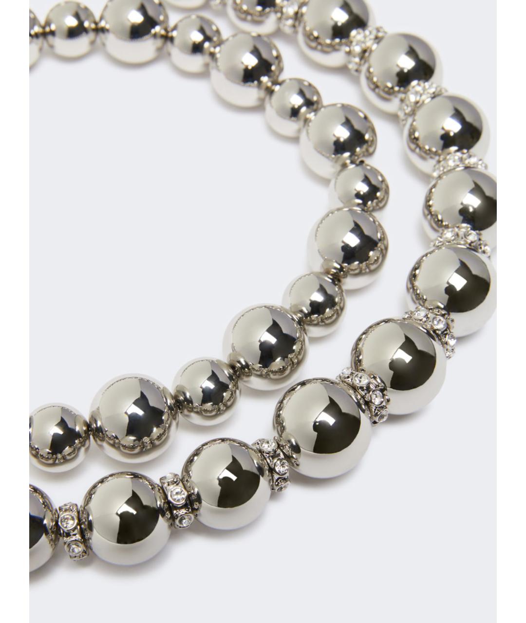 MAX MARA STUDIO Серебряное металлическое колье, фото 3