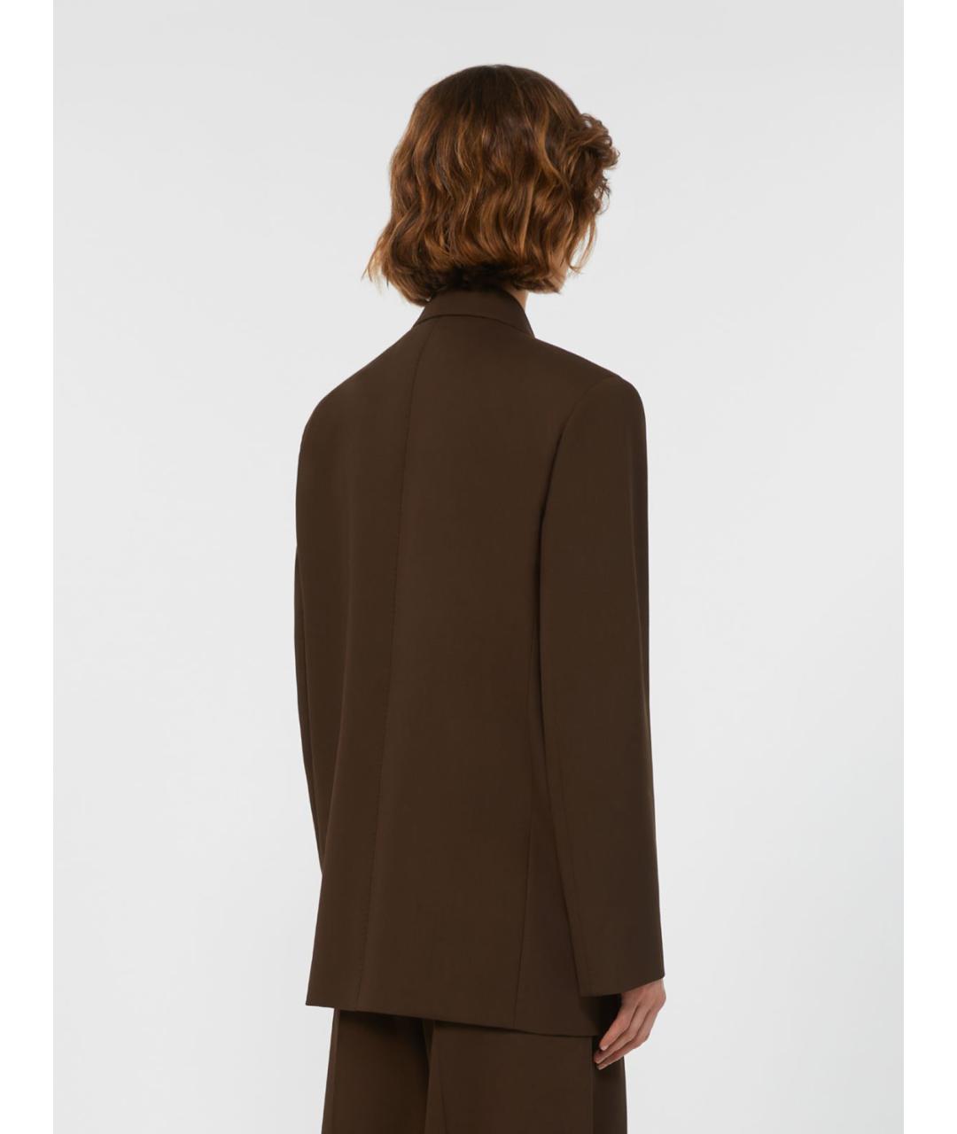 WEEKEND MAX MARA Коричневый шерстяной жакет/пиджак, фото 3