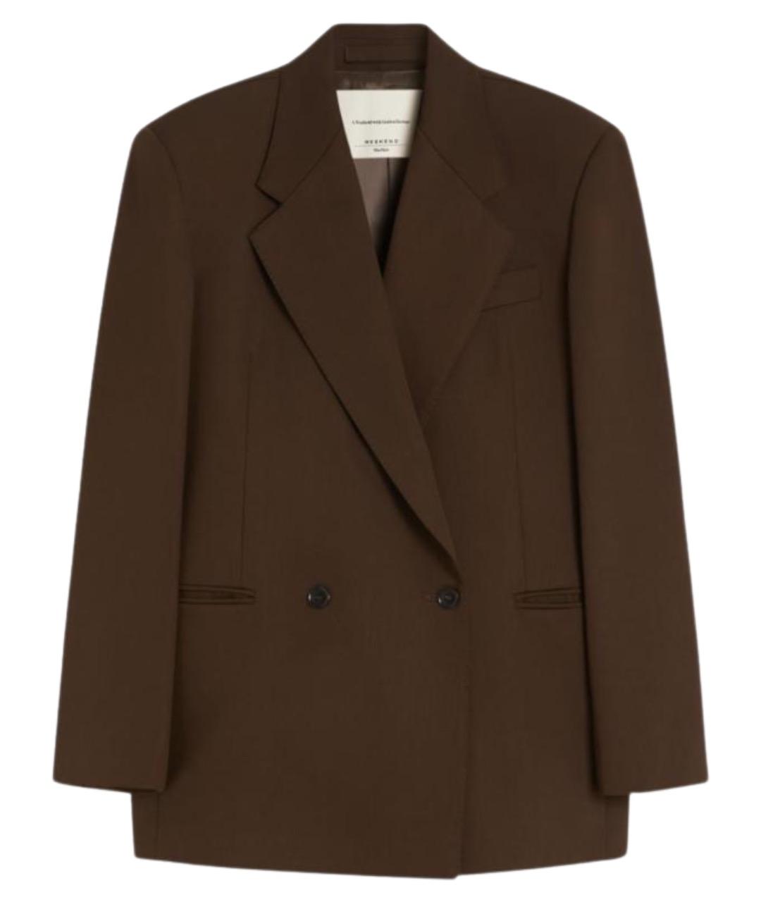 WEEKEND MAX MARA Коричневый шерстяной жакет/пиджак, фото 1