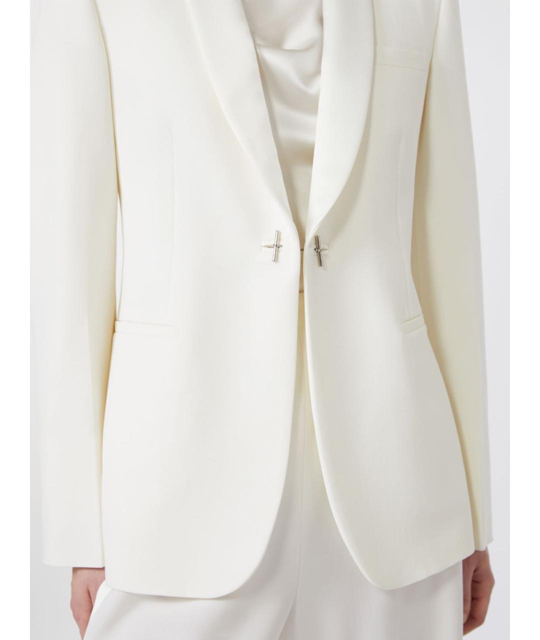 MAX MARA Белый шерстяной жакет/пиджак, фото 5
