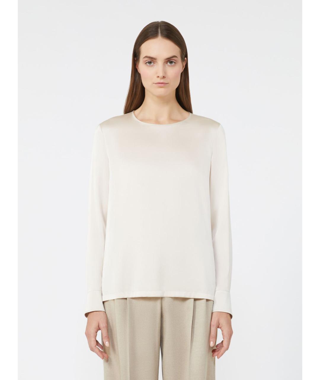 MAX MARA STUDIO Белая атласная блузы, фото 4