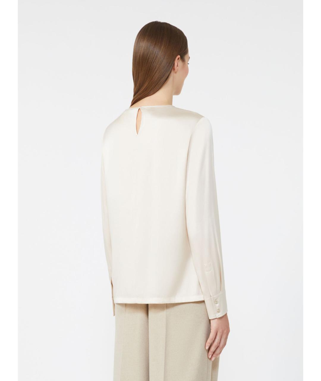 MAX MARA STUDIO Белая атласная блузы, фото 3