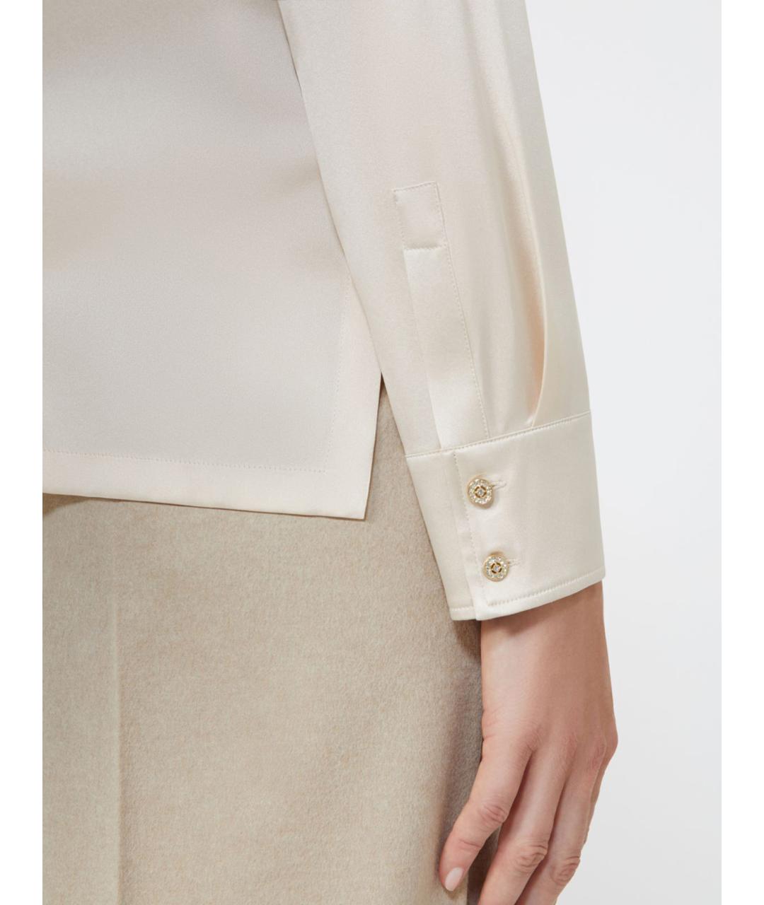 MAX MARA STUDIO Белая атласная блузы, фото 5