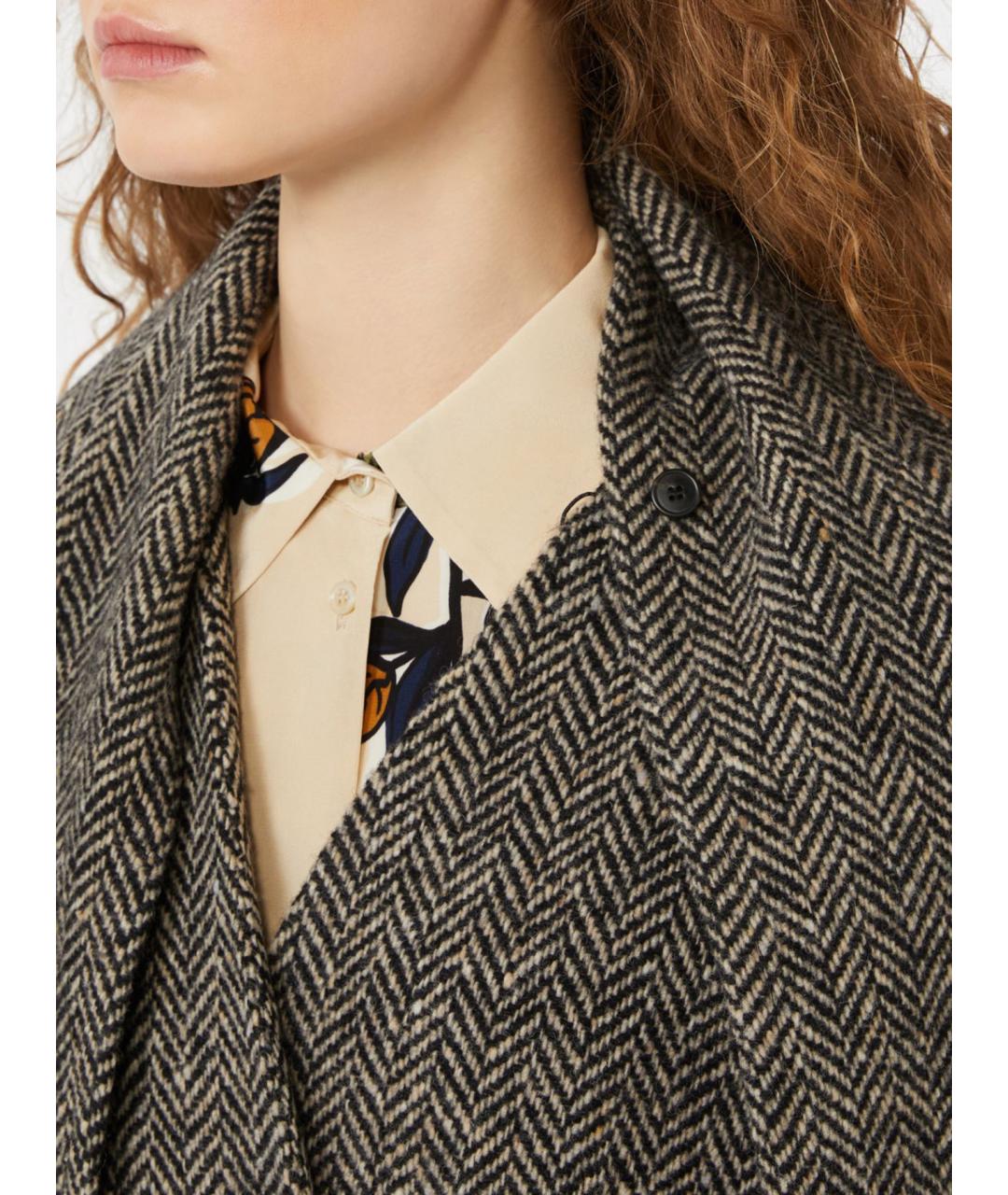 WEEKEND MAX MARA Коричневое шерстяное пальто, фото 5