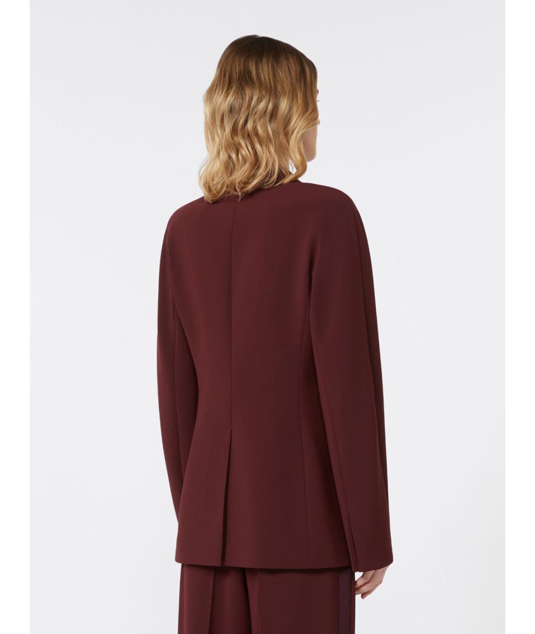 MAX MARA Бордовый вискозный жакет/пиджак, фото 4