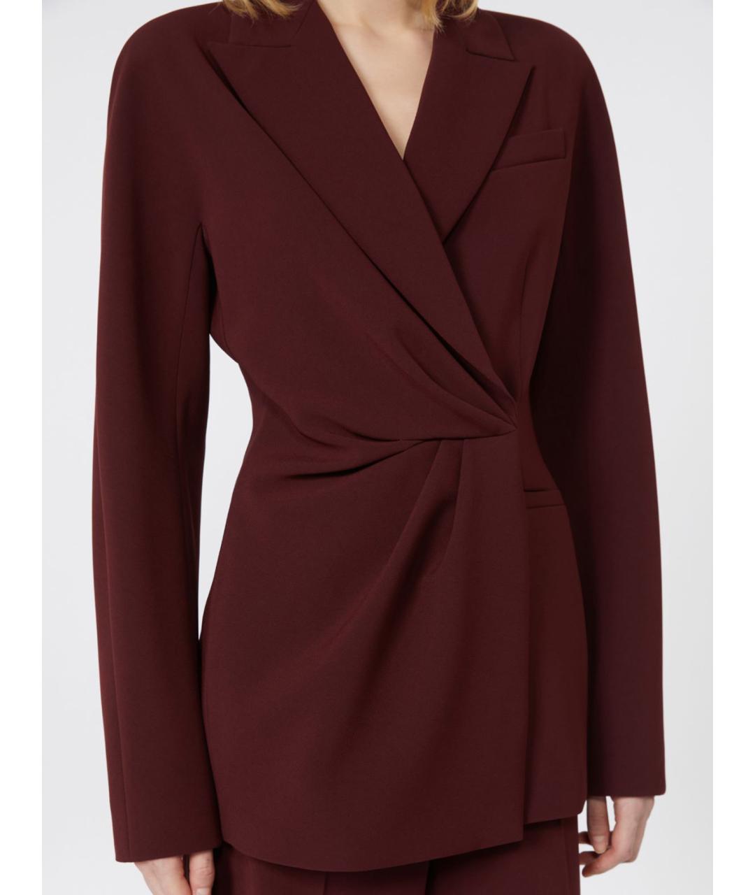 MAX MARA Бордовый вискозный жакет/пиджак, фото 3