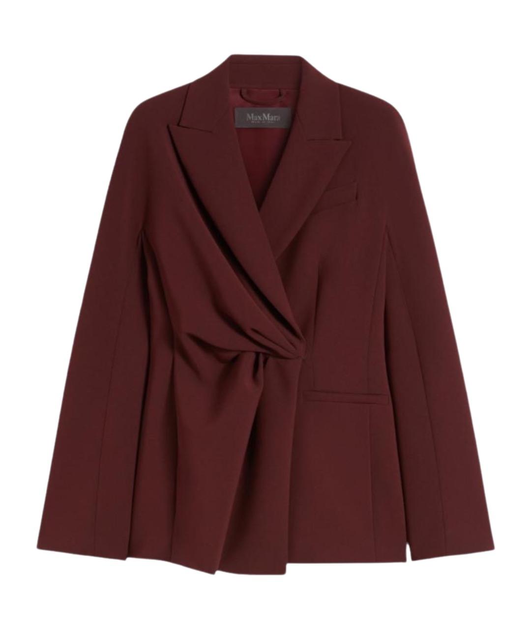 MAX MARA Бордовый вискозный жакет/пиджак, фото 1