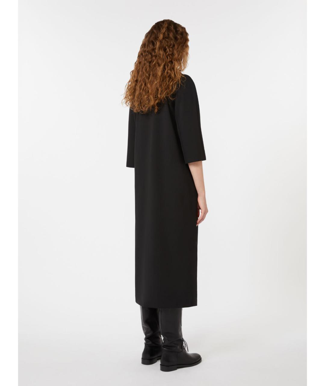 WEEKEND MAX MARA Черное шерстяное повседневное платье, фото 3