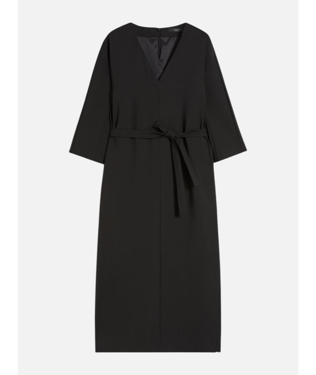 WEEKEND MAX MARA Черное шерстяное повседневное платье, фото 5