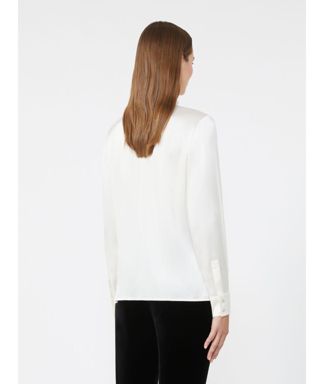 MAX MARA STUDIO Белая шелковая блузы, фото 3