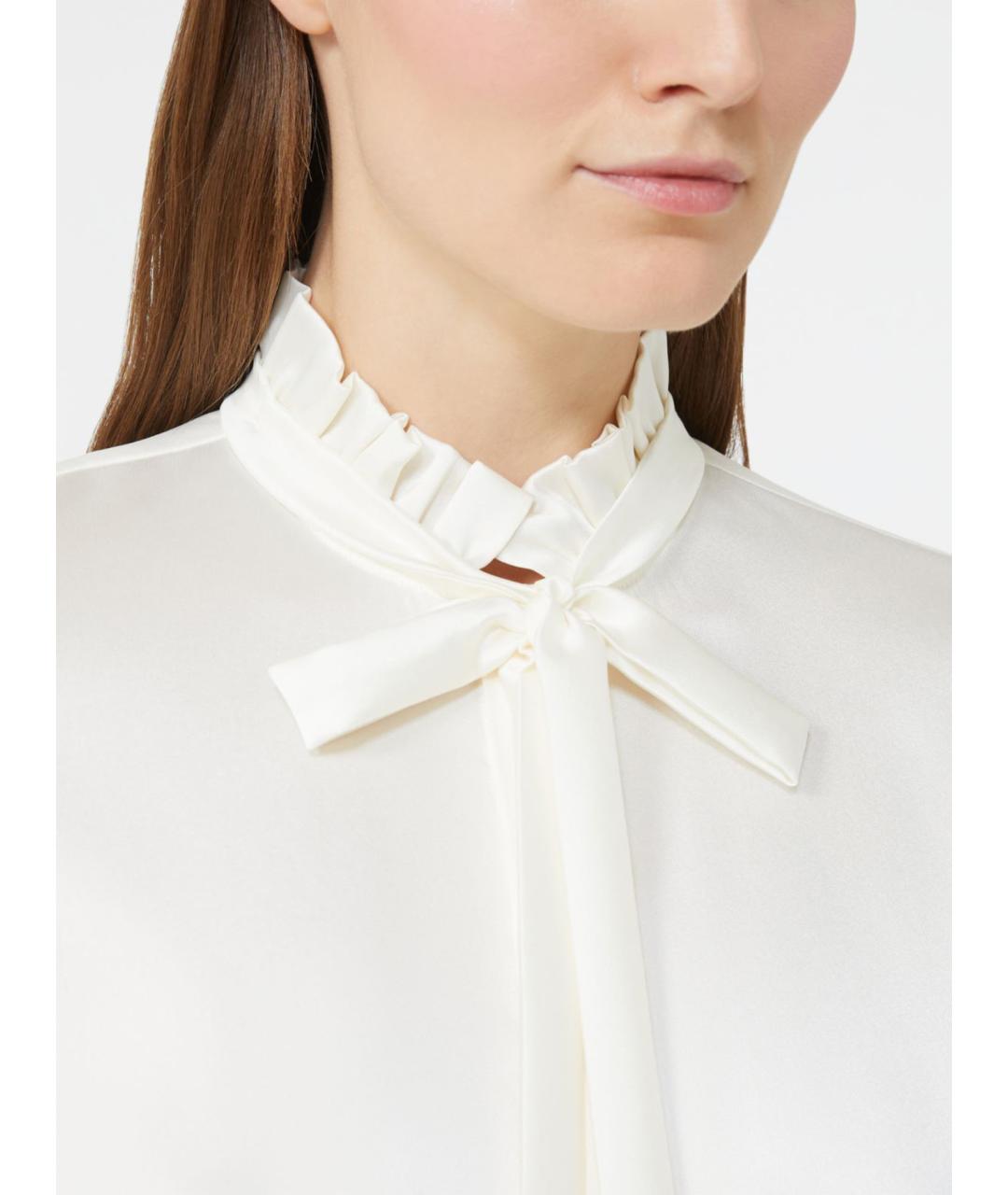MAX MARA STUDIO Белая шелковая блузы, фото 5