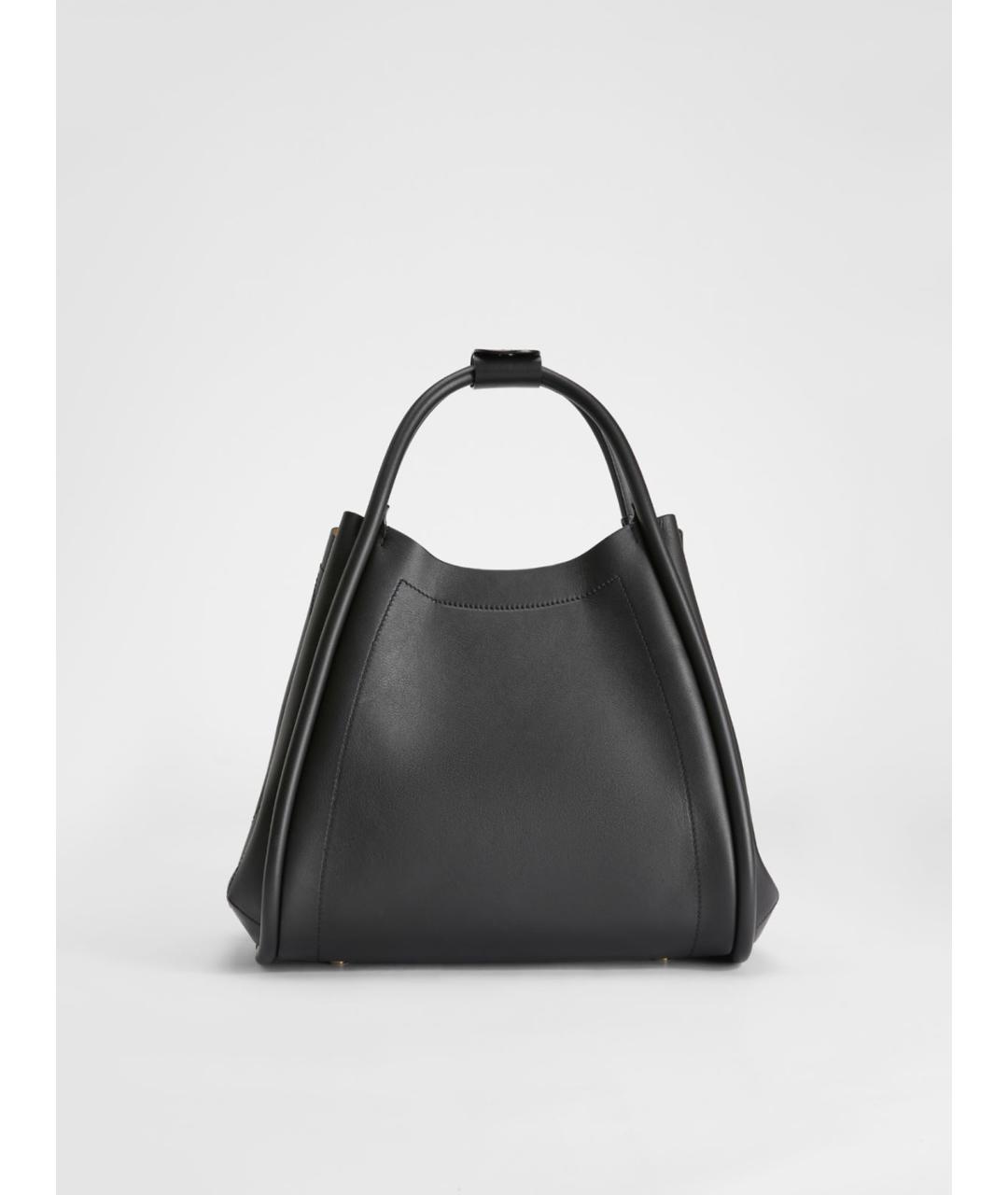 MAX MARA Черная кожаная сумка тоут, фото 3