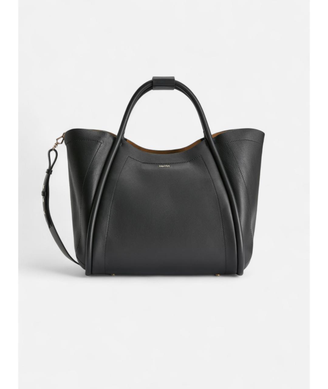 MAX MARA Черная кожаная сумка тоут, фото 5