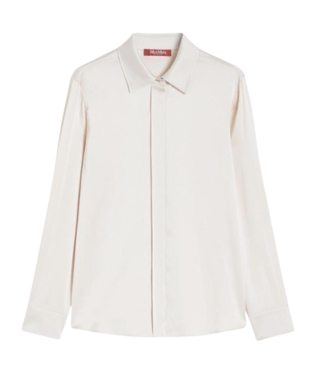 MAX MARA STUDIO Белая шелковая рубашка, фото 1