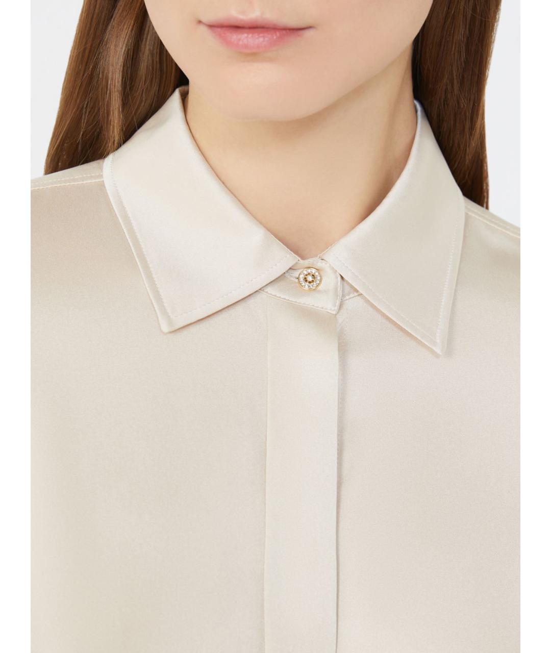 MAX MARA STUDIO Белая шелковая рубашка, фото 4