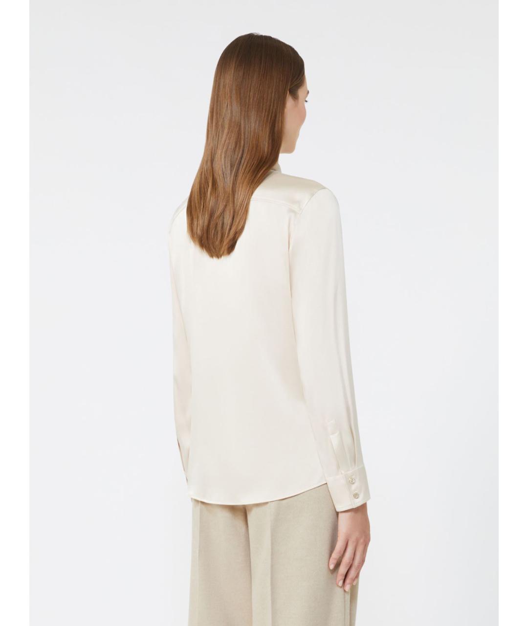 MAX MARA STUDIO Белая шелковая рубашка, фото 5