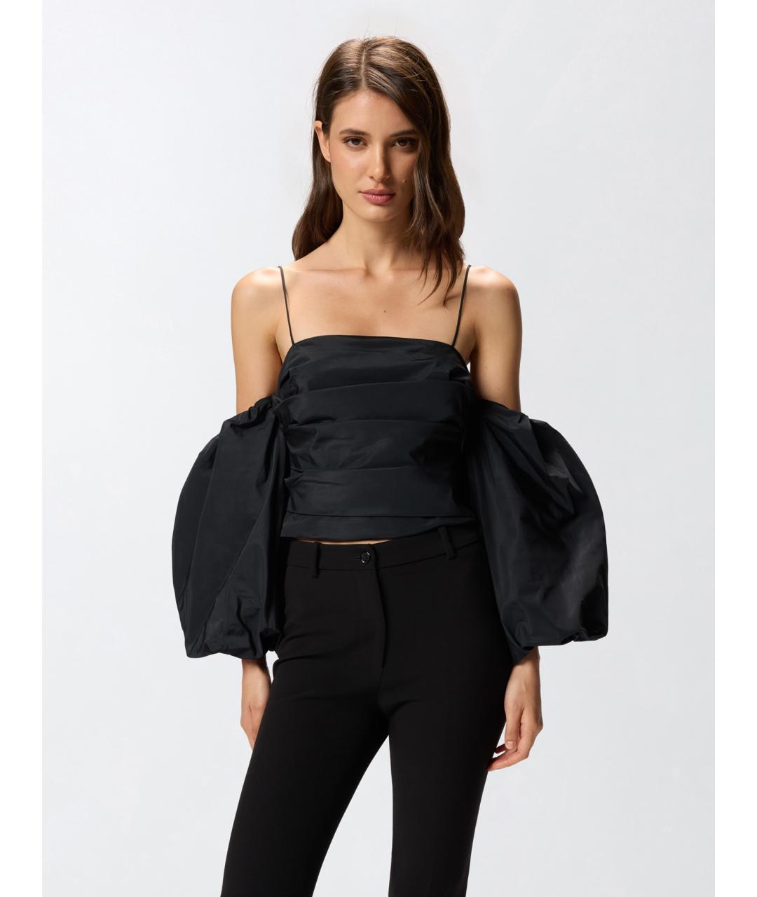 PINKO Черная полиэстеровая блузы, фото 3