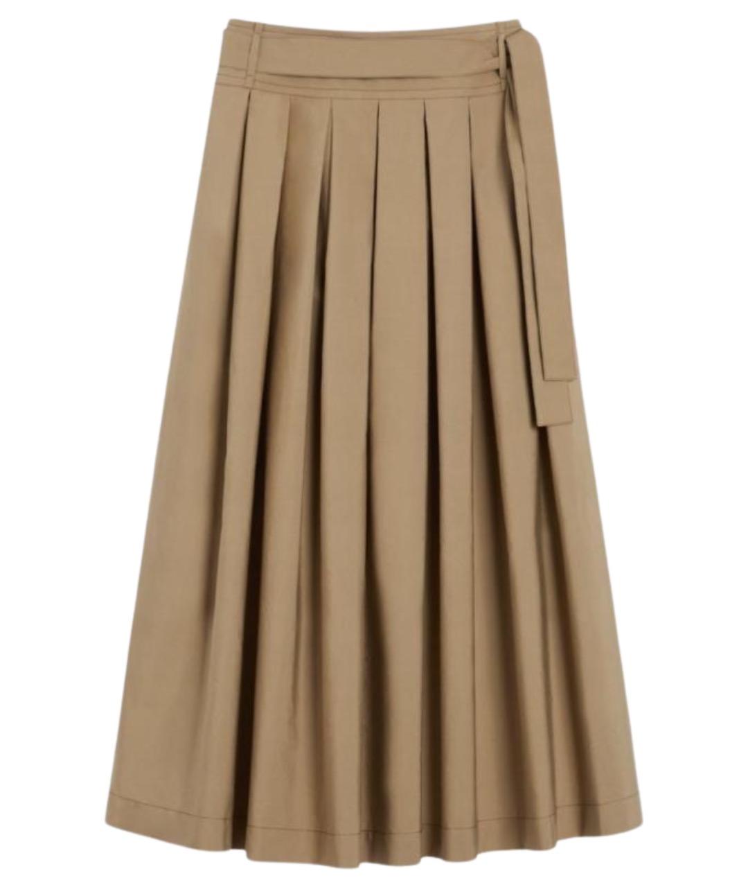 WEEKEND MAX MARA Бежевая хлопковая юбка макси, фото 1