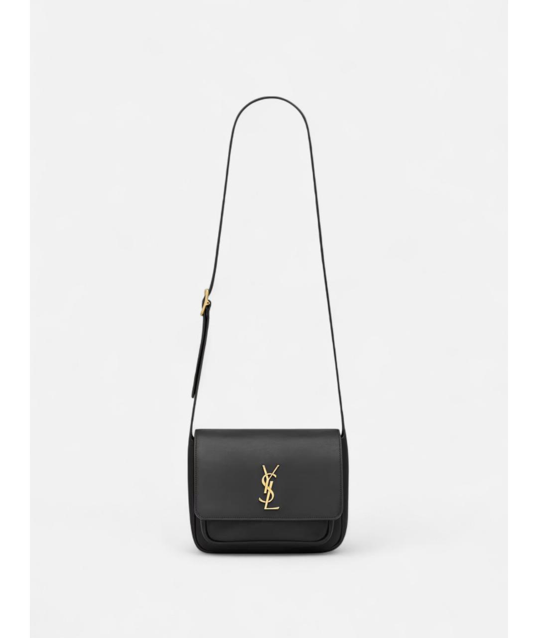 SAINT LAURENT Черная кожаная сумка через плечо, фото 5