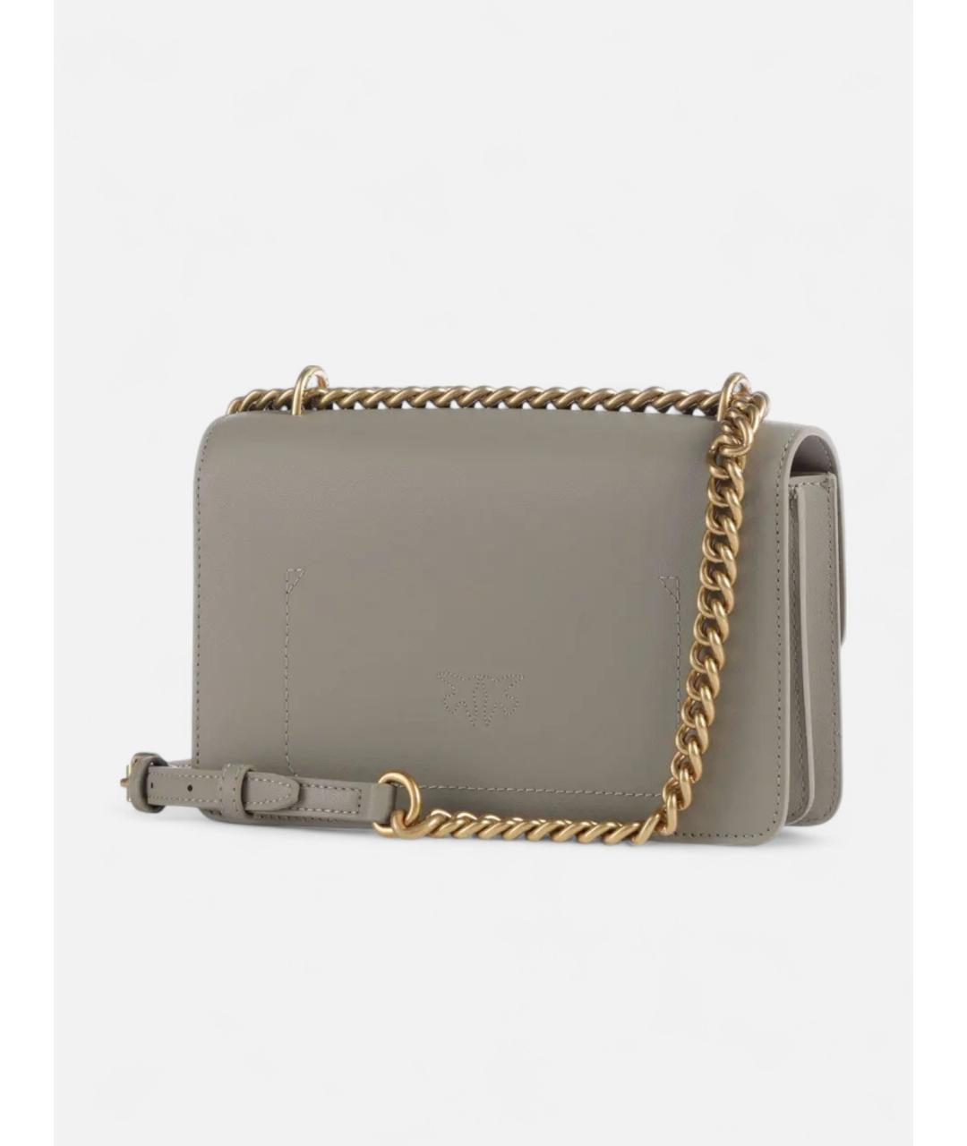 PINKO Бежевая кожаная сумка через плечо, фото 2