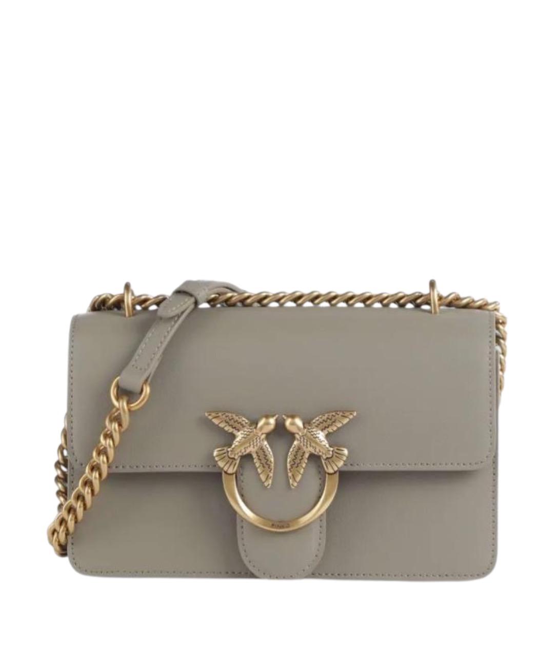 PINKO Бежевая кожаная сумка через плечо, фото 1