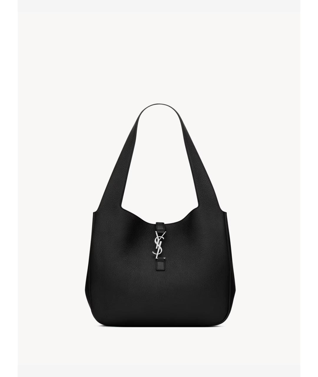 SAINT LAURENT Черная кожаная сумка тоут, фото 2